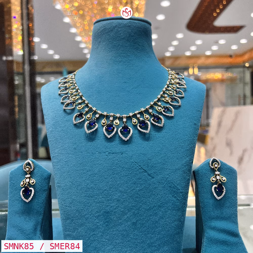 Gold Plated Silver Necklace - SMNK85 / SMER84
